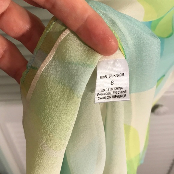 NWT Tahari silk blue/green lined tank (s) - Picture 8 of 8